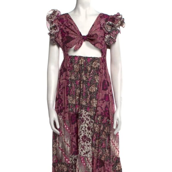 NWOT ULLA JOHNSON Zoya Midi Dress in Fuchsia XS $725 - Picture 9 of 9